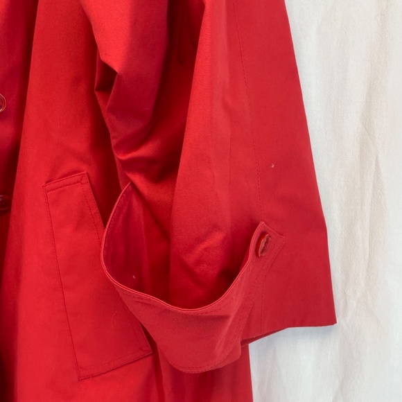 London Fog Collared Trench Coat Long Red Women’s Size 14-M - Picture 2 of 16